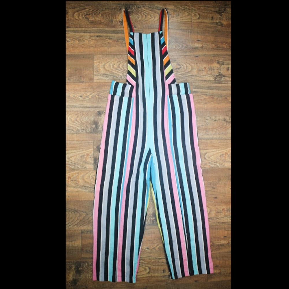 Multi-Colored Striped Jumpsuit